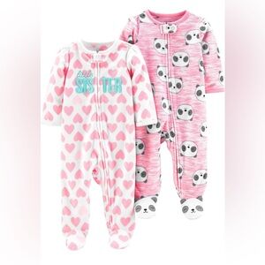 CARTERS Fleece Footed Sleep and Play, Pack of 2